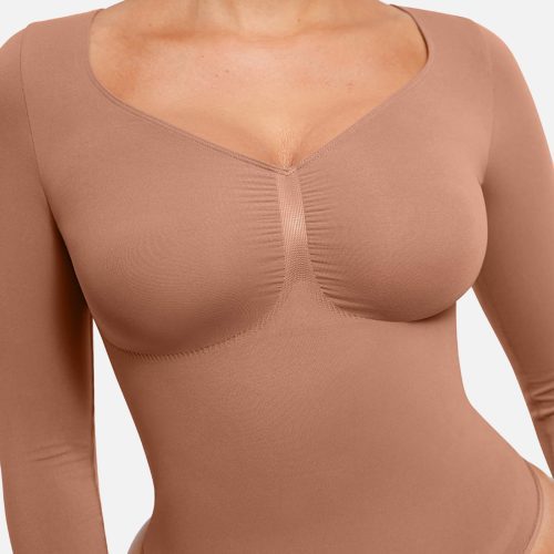 Feelingirl Seamless Long Sleeve Tummy Control Thong Bodysuit 3 86381e15 f567 4870 9d1a 0966224abfc7