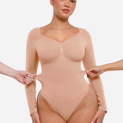 Feelingirl Seamless Long Sleeve Tummy Control Thong Bodysuit 4 6ae5490b 94bd 4d2b 8775 f71bcd60ca17