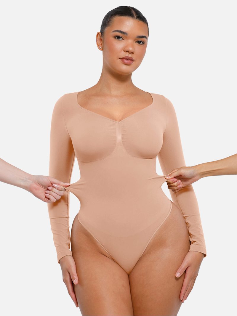 Feelingirl Seamless Long Sleeve Tummy Control Thong Bodysuit 4 6ae5490b 94bd 4d2b 8775 f71bcd60ca17