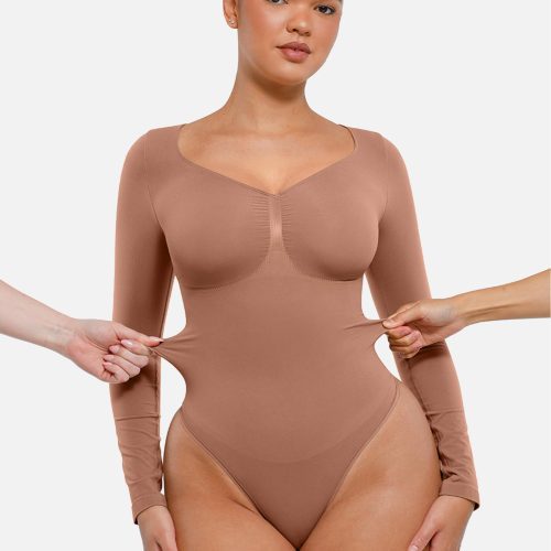 Feelingirl Seamless Long Sleeve Tummy Control Thong Bodysuit 4 7b968ae4 c288 416b b7af c47ec5b14faf