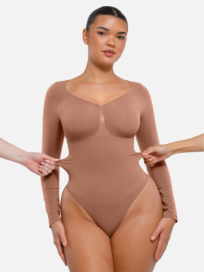 Feelingirl Seamless Long Sleeve Tummy Control Thong Bodysuit 4 7b968ae4 c288 416b b7af c47ec5b14faf