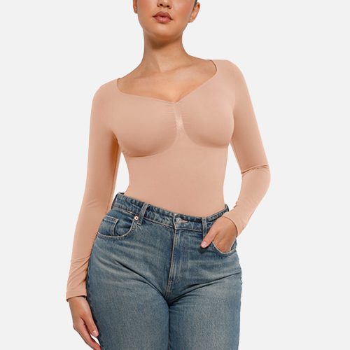 Feelingirl Seamless Long Sleeve Tummy Control Thong Bodysuit 6 40a20b48 ab03 4370 b223 0fb5596885bf