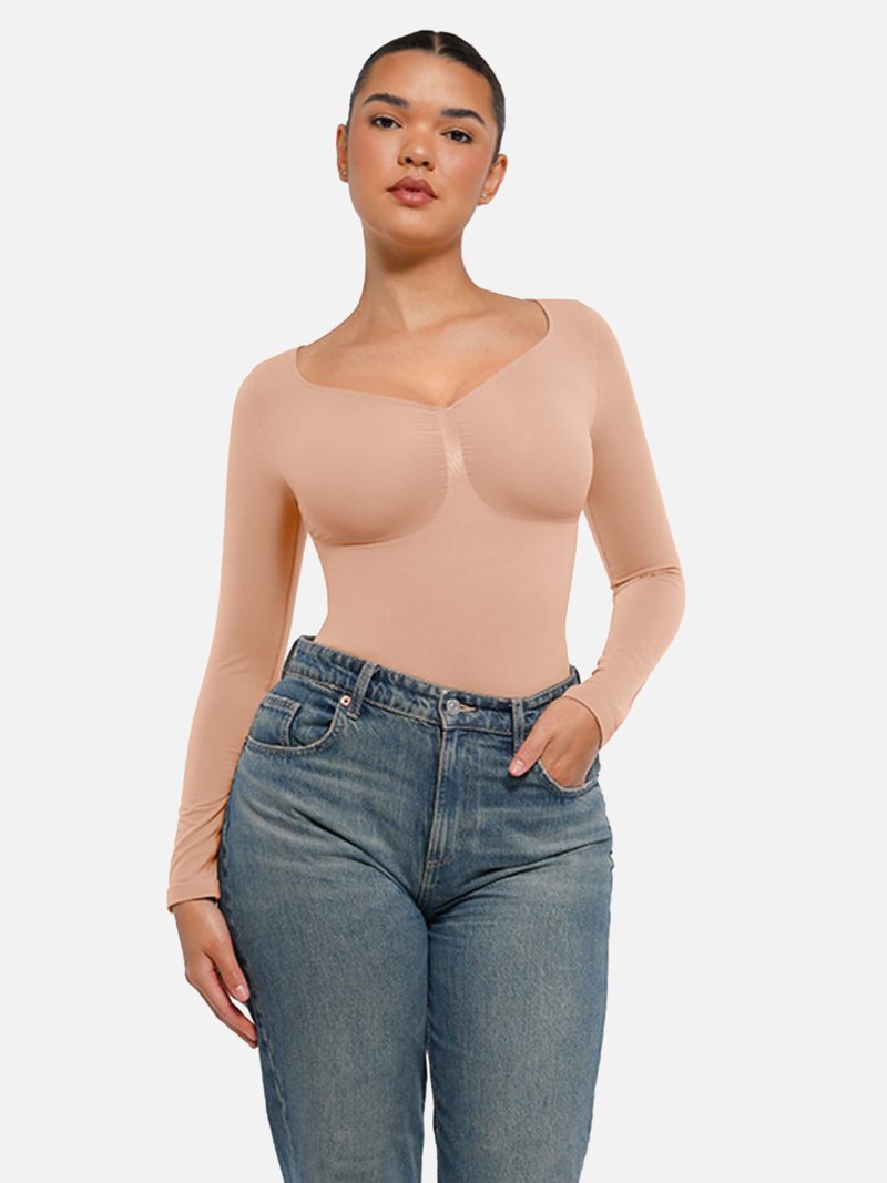 Feelingirl Seamless Long Sleeve Tummy Control Thong Bodysuit 6 40a20b48 ab03 4370 b223 0fb5596885bf