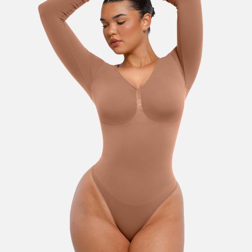 Feelingirl Seamless Long Sleeve Tummy Control Thong Bodysuit 6 5a46b392 fffd 4ebf ba2a de91a8bbb571