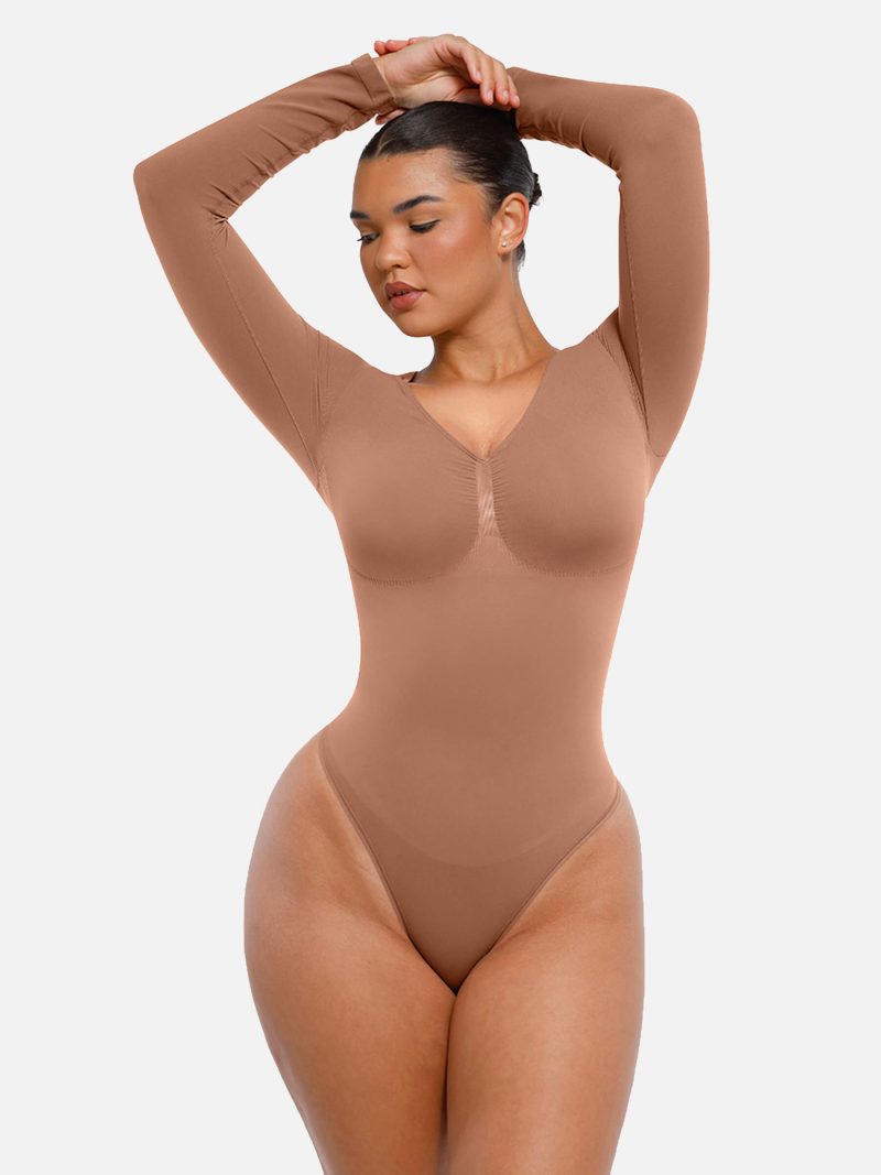 Feelingirl Seamless Long Sleeve Tummy Control Thong Bodysuit 6 5a46b392 fffd 4ebf ba2a de91a8bbb571