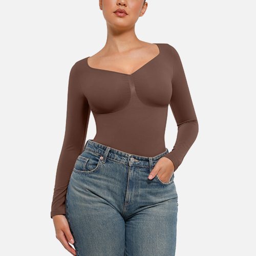 Feelingirl Seamless Long Sleeve Tummy Control Thong Bodysuit 6 750dac94 c2ac 4499 8f13 806ada761500