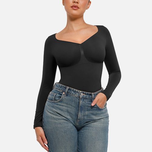 Feelingirl Seamless Long Sleeve Tummy Control Thong Bodysuit 8 296b9297 1db8 424d 8867 e80dec672054