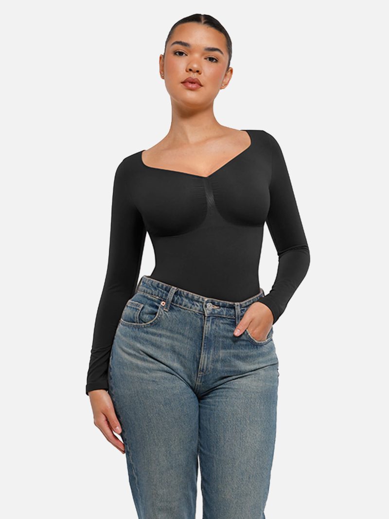 Feelingirl Seamless Long Sleeve Tummy Control Thong Bodysuit 8 296b9297 1db8 424d 8867 e80dec672054