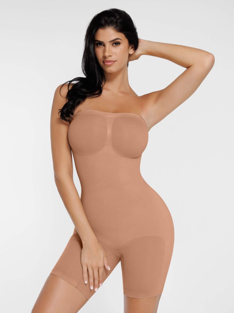 Feelingirl Seamless Strapless Bodysuit with Removable Straps 4