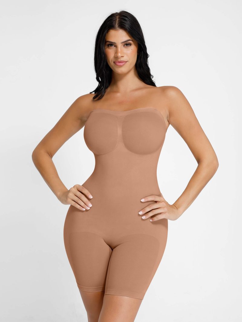 Feelingirl Seamless Strapless Bodysuit with Removable Straps 7