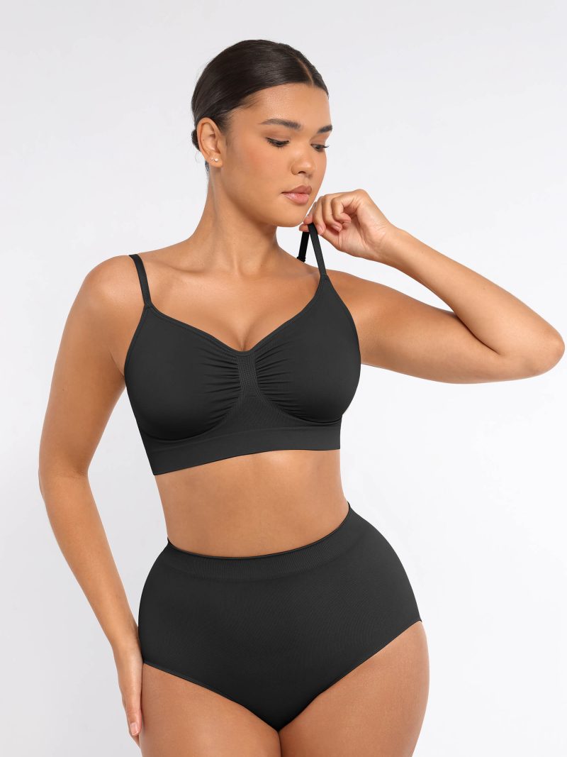 Feelingirl Smooth Seamless Wireless Bra Three Piece Bund BK1f 2