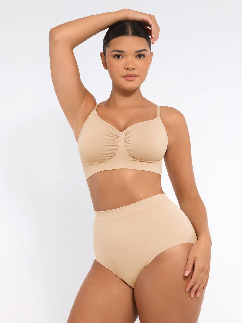 Feelingirl Smooth Seamless Wireless Bra Three Piece Bund SK8f 12