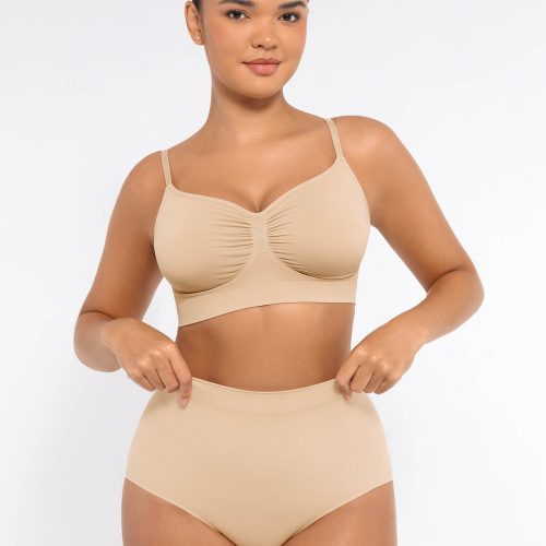 Feelingirl Smooth Seamless Wireless Bra Three Piece Bund SK8f 13