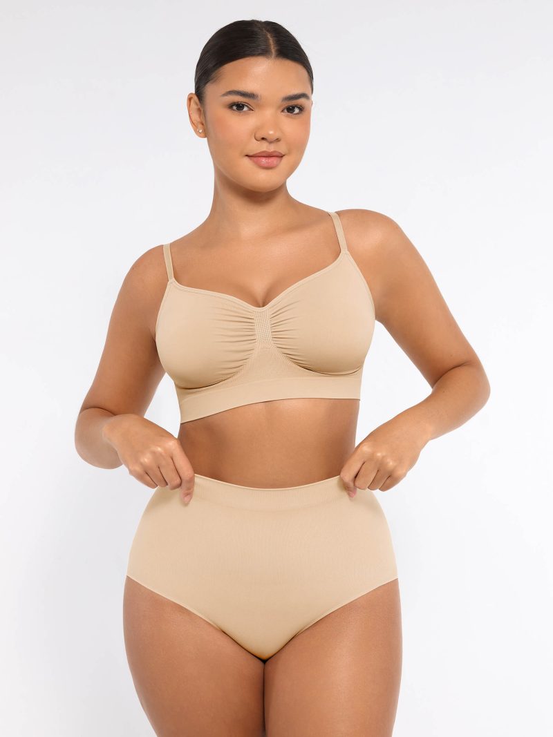 Feelingirl Smooth Seamless Wireless Bra Three Piece Bund SK8f 13