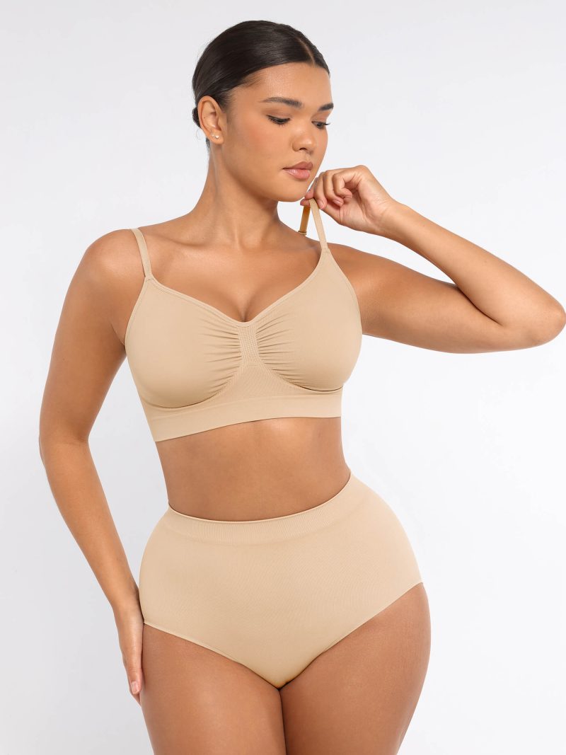 Feelingirl Smooth Seamless Wireless Bra Three Piece Bund SK8f 2