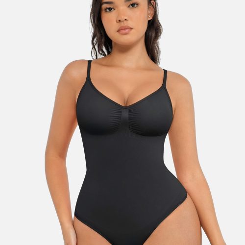 Feelingirl Tummy Control Seamless Bodysuit Three Bra Bundle BK1 2