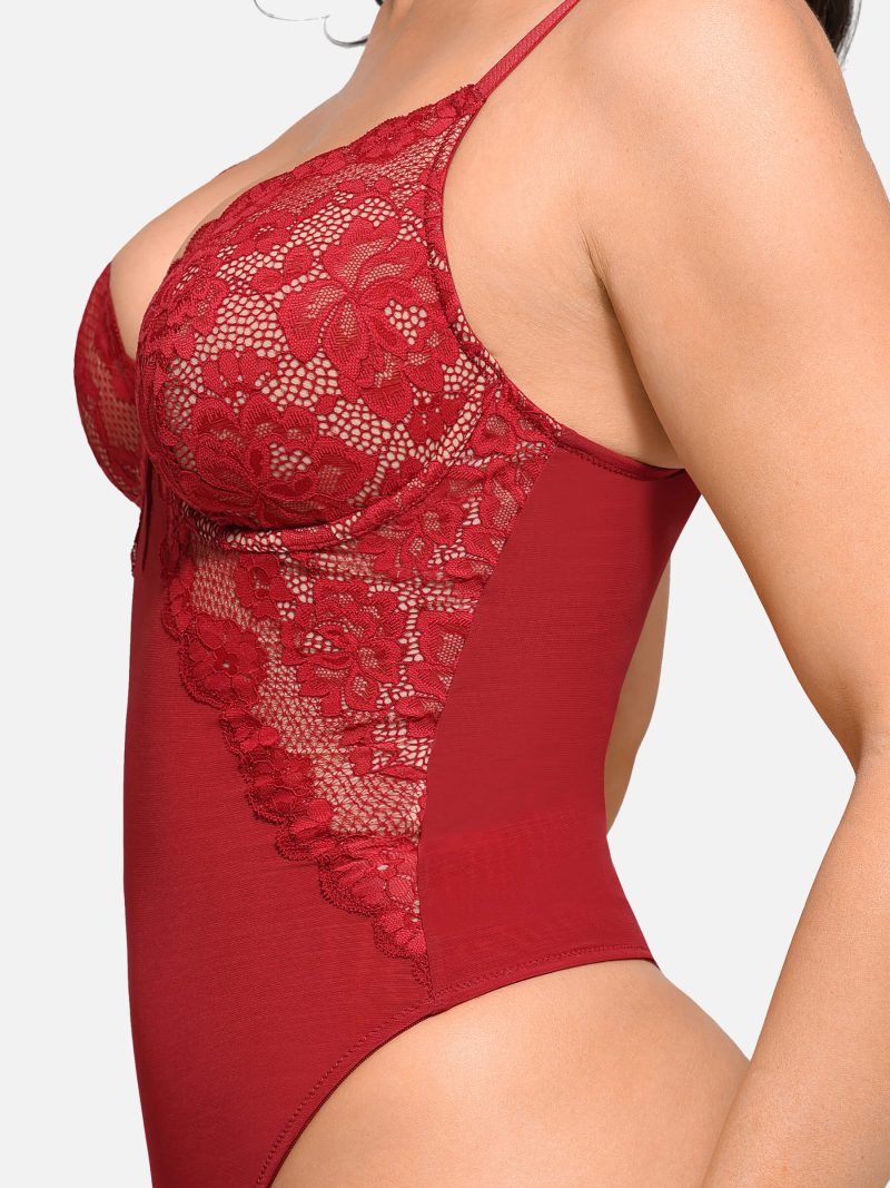 Feelingirl V Neck Elegant Lace Sculpting Thongs Bodysuit RD3 1 700eddc3 f9e8 4c83 8757 f2978b77d17f