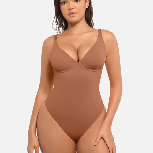 Feelingirl V Neck Tummy Control Bodysuit BN4 2