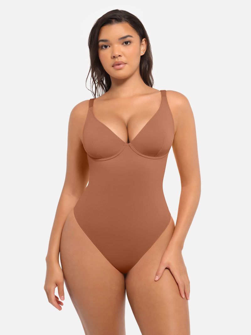 Feelingirl V Neck Tummy Control Bodysuit BN4 2