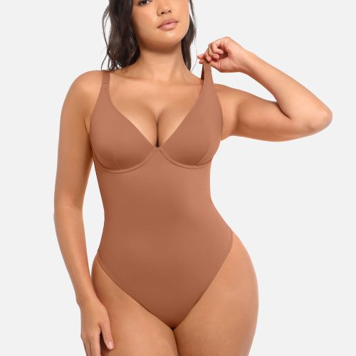 Feelingirl V Neck Tummy Control Bodysuit BN4 3