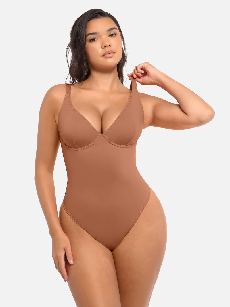 Feelingirl V Neck Tummy Control Bodysuit BN4 3