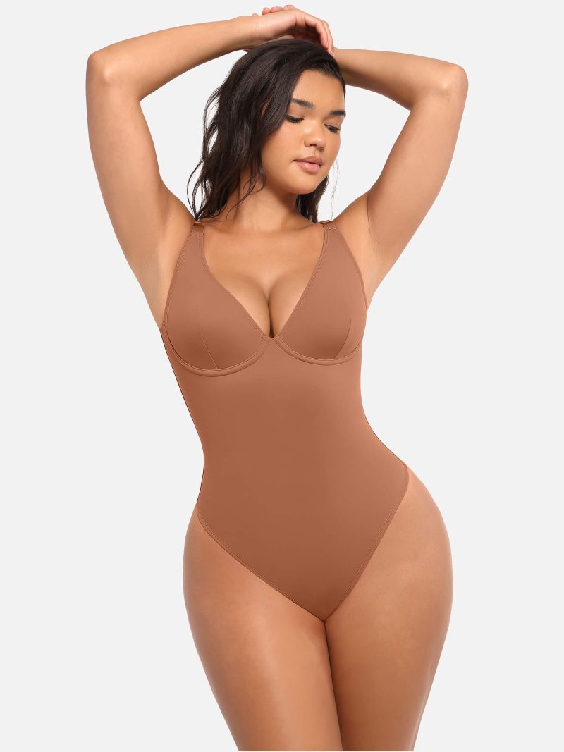 Feelingirl V Neck Tummy Control Bodysuit BN4 4