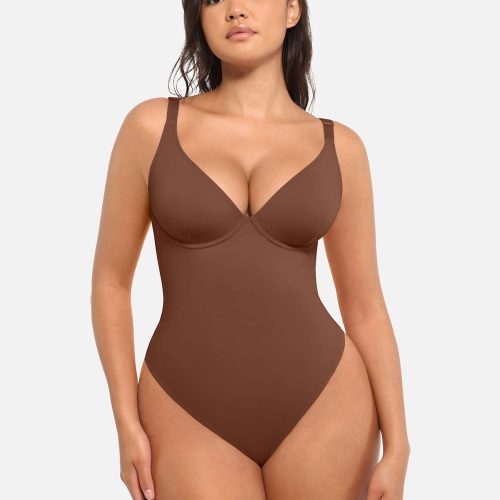 Feelingirl V Neck Tummy Control Bodysuit BN6 1