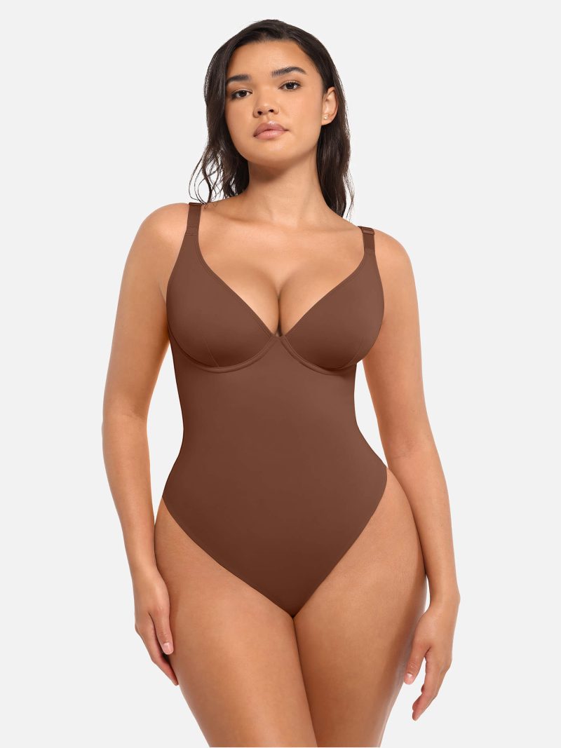 Feelingirl V Neck Tummy Control Bodysuit BN6 1