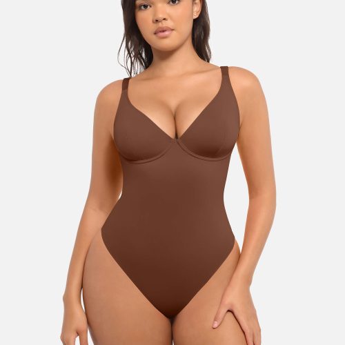 Feelingirl V Neck Tummy Control Bodysuit BN6 2