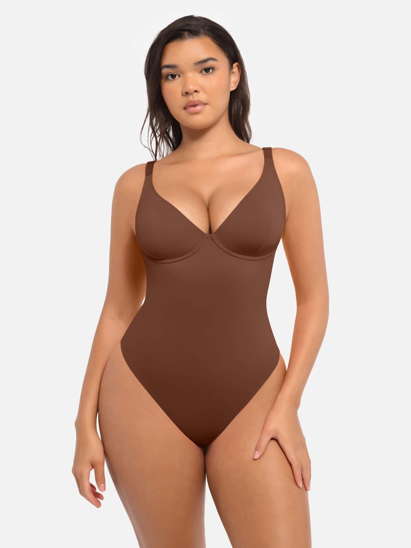 Feelingirl V Neck Tummy Control Bodysuit BN6 2