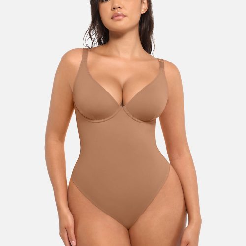 Feelingirl V Neck Tummy Control Bodysuit BN7 1