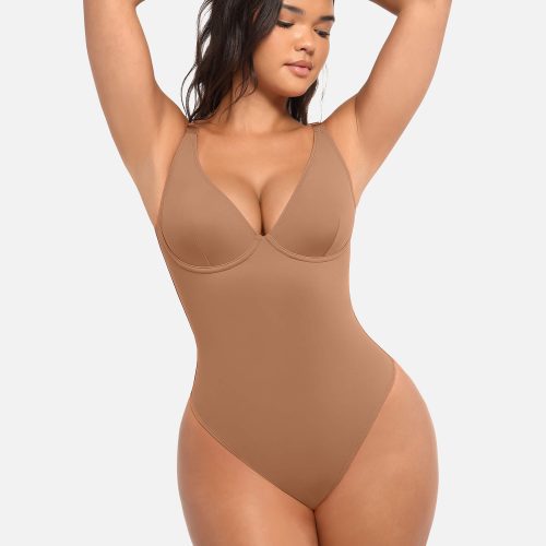 Feelingirl V Neck Tummy Control Bodysuit BN7 4