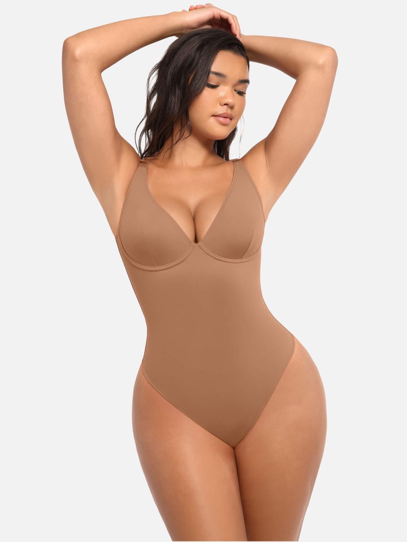 Feelingirl V Neck Tummy Control Bodysuit BN7 4