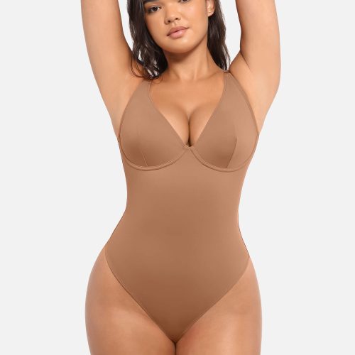 Feelingirl V Neck Tummy Control Bodysuit BN7 5