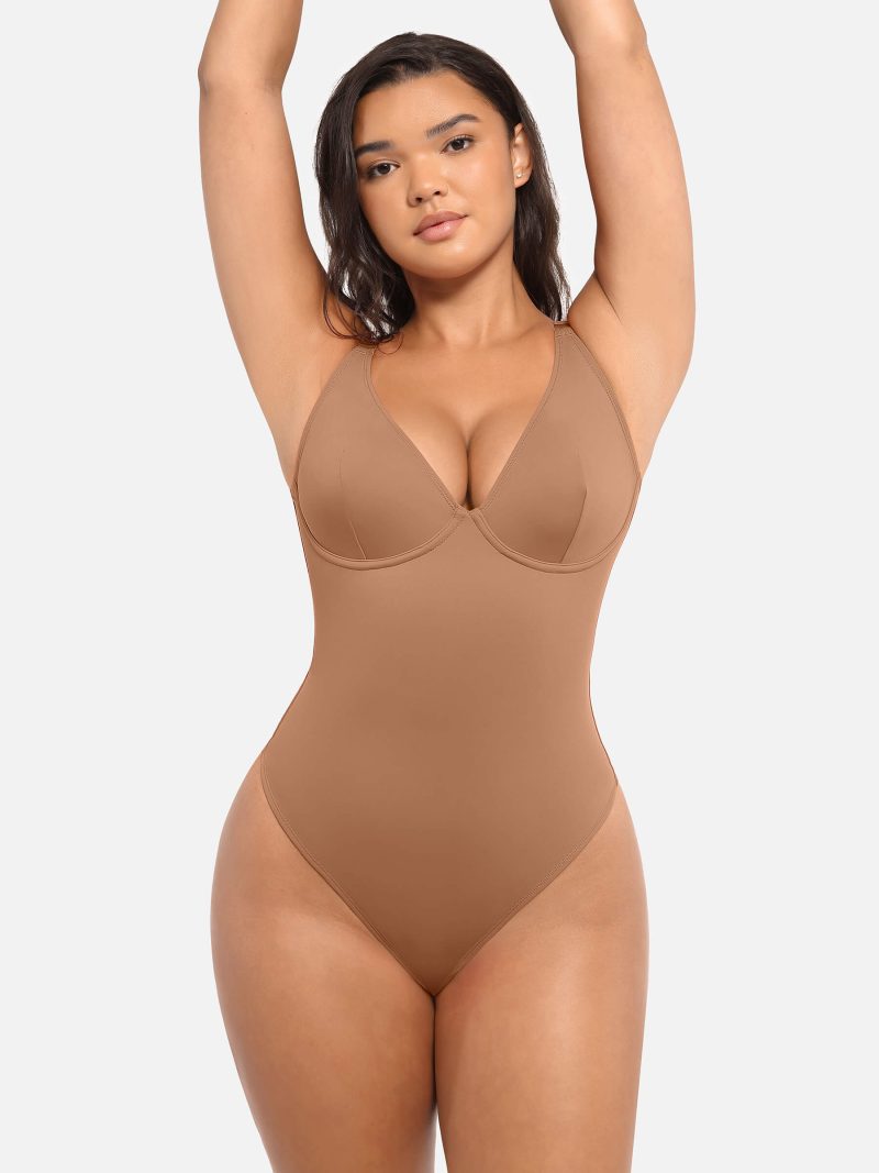 Feelingirl V Neck Tummy Control Bodysuit BN7 5