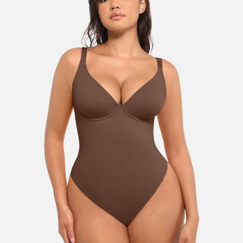 Feelingirl V Neck Tummy Control Bodysuit BN9 1