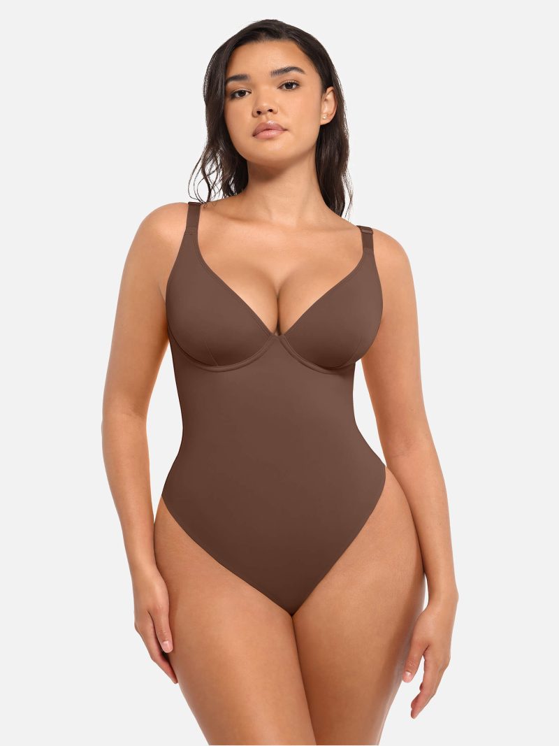 Feelingirl V Neck Tummy Control Bodysuit BN9 1