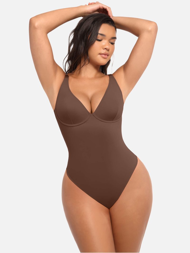 Feelingirl V Neck Tummy Control Bodysuit BN9 4