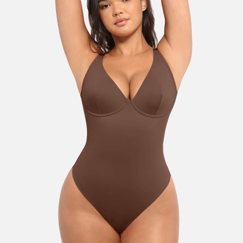 Feelingirl V Neck Tummy Control Bodysuit BN9 5