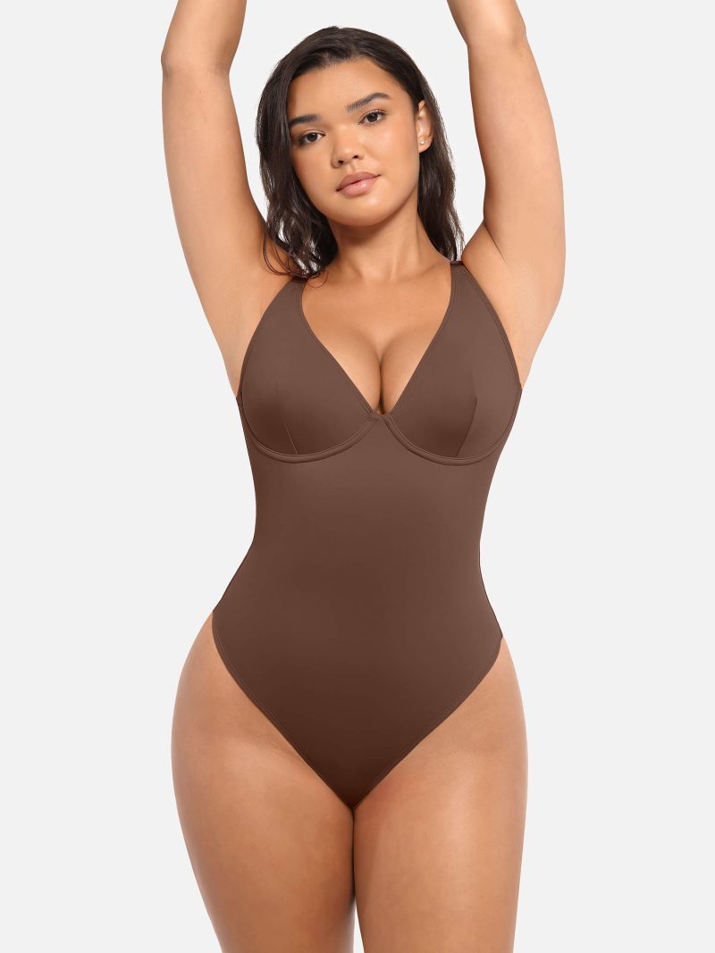 Feelingirl V Neck Tummy Control Bodysuit BN9 5