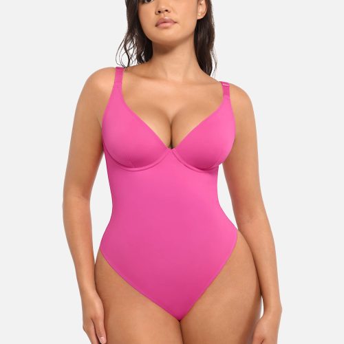 Feelingirl V Neck Tummy Control Bodysuit PK5 1