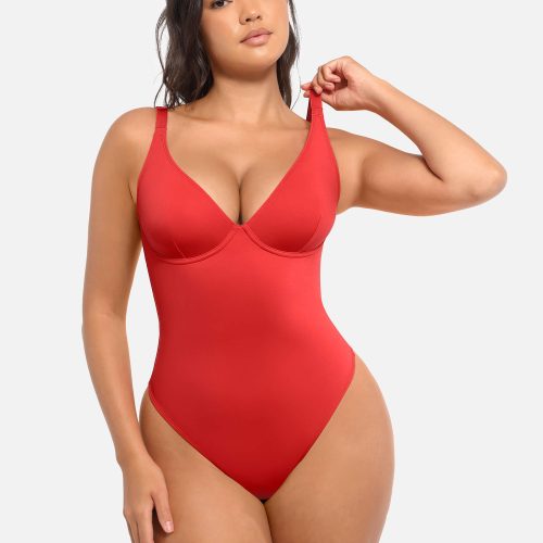 Feelingirl V Neck Tummy Control Bodysuit RD8 3