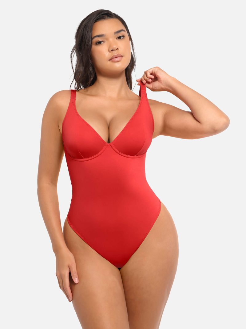 Feelingirl V Neck Tummy Control Bodysuit RD8 3