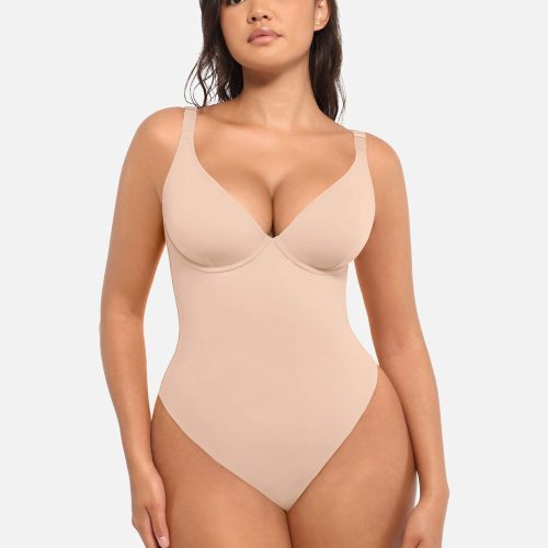 Feelingirl V Neck Tummy Control Bodysuit SK1 1