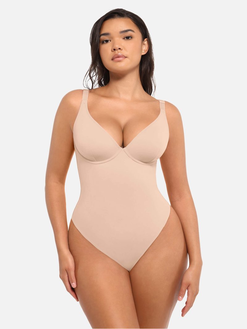 Feelingirl V Neck Tummy Control Bodysuit SK1 1