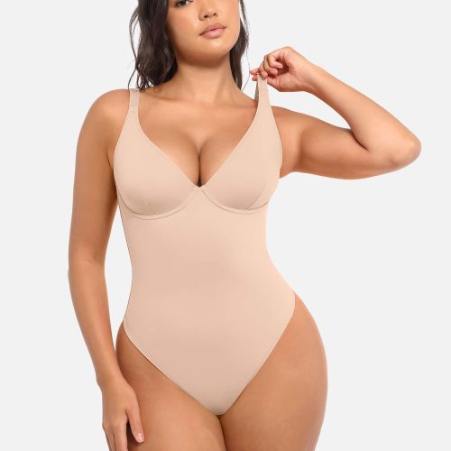 Feelingirl V Neck Tummy Control Bodysuit SK1 3