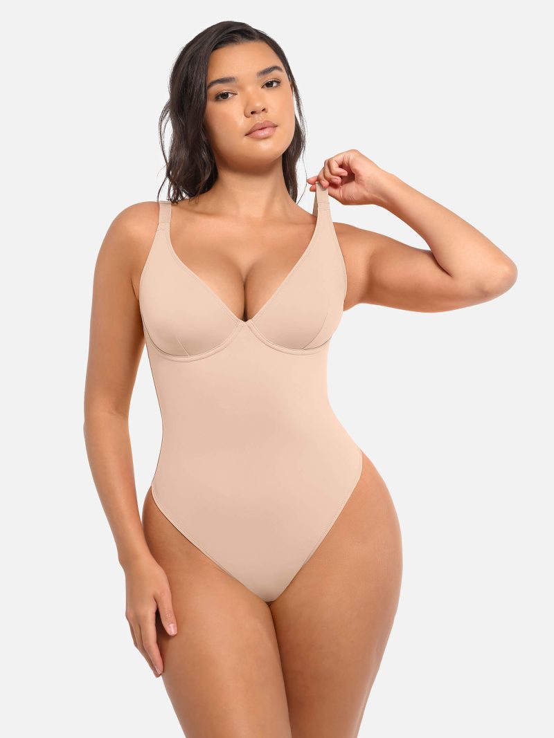 Feelingirl V Neck Tummy Control Bodysuit SK1 3