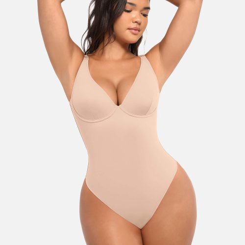 Feelingirl V Neck Tummy Control Bodysuit SK1 4