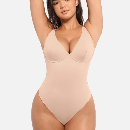 Feelingirl V Neck Tummy Control Bodysuit SK1 5