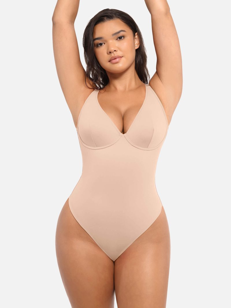 Feelingirl V Neck Tummy Control Bodysuit SK1 5